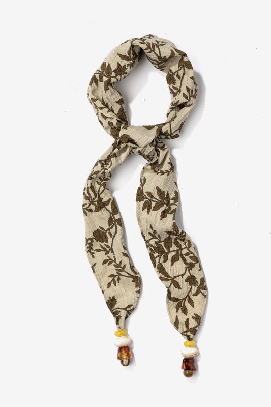 Bandana Flores Kaki Charms Amarillo