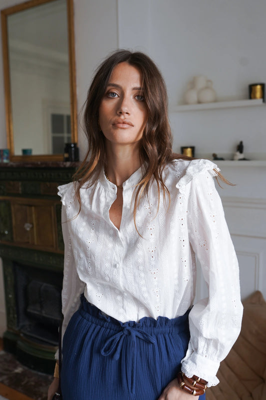 Blusa De Algodón Bordada