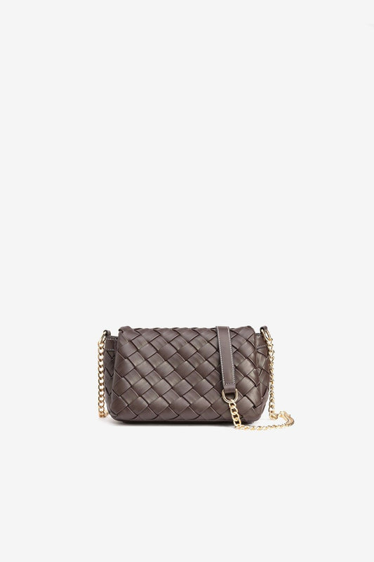Bolso Bandolera Trenzado Chocolate