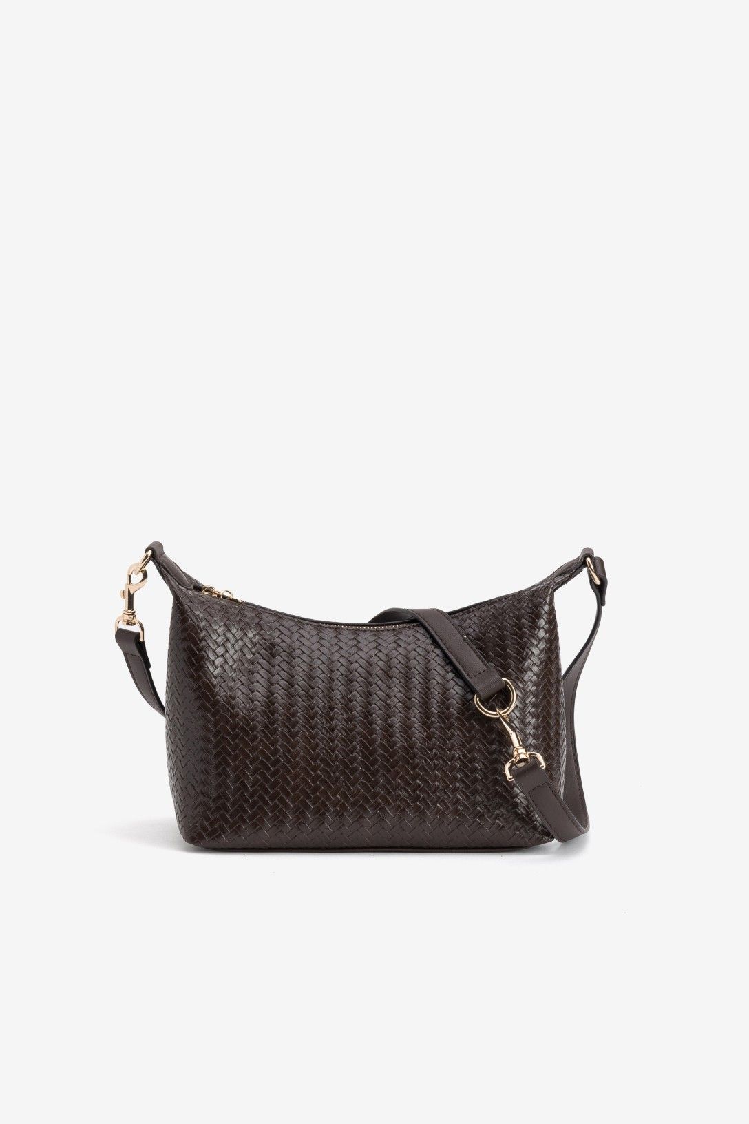 Bolso Bandolera Trenzado Marrón Chocolate