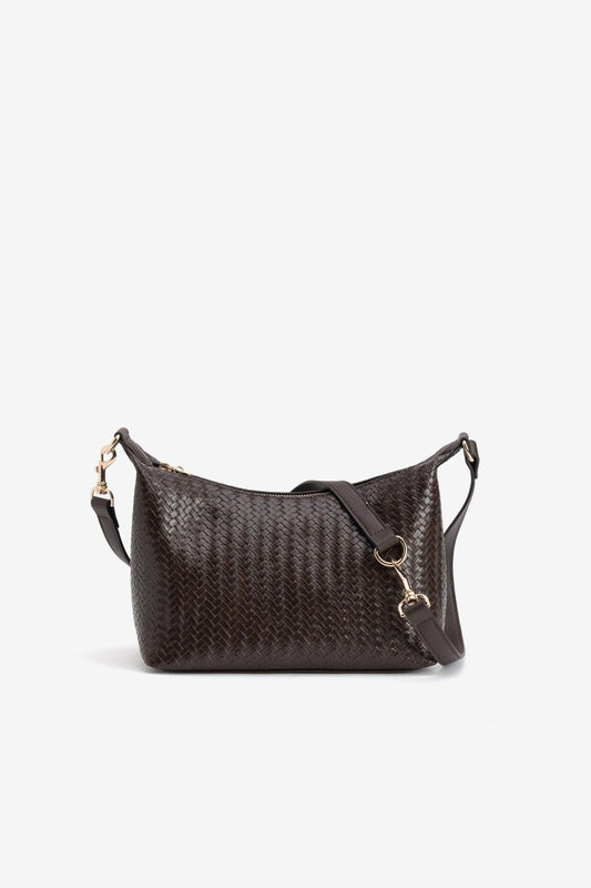 Bolso Bandolera Trenzado Marrón Chocolate