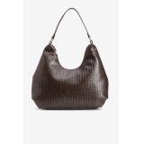 Bolso Maxi Hombro Trenzado Marrón Chocolate