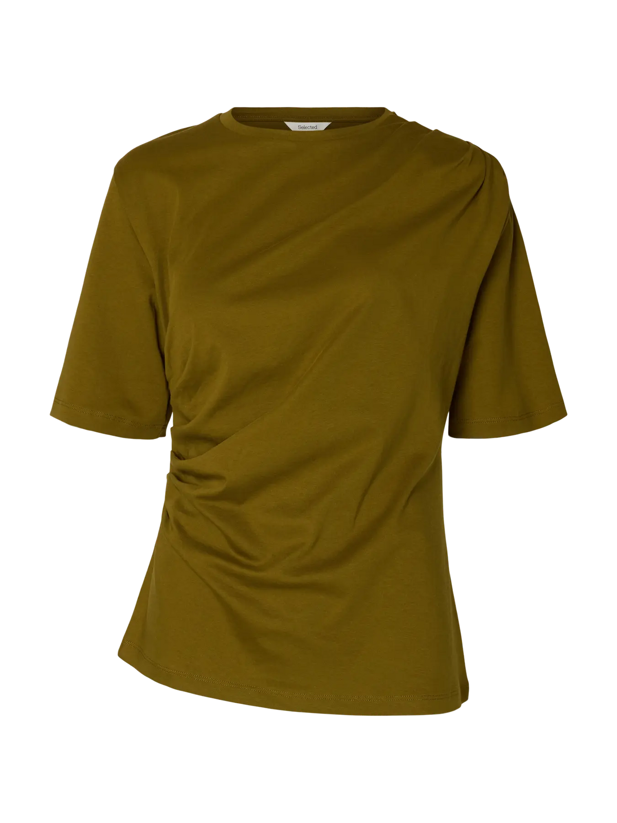 Camiseta Básica Kaki Frunces