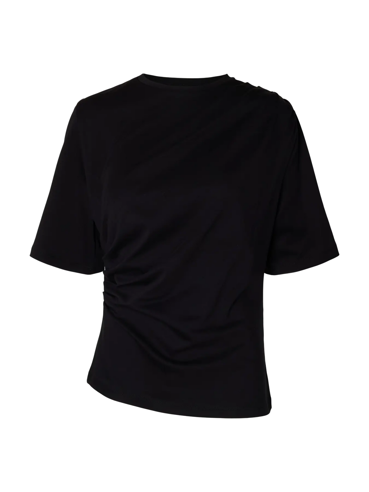 Camiseta Básica Negra Frunces