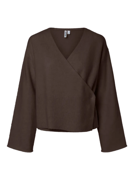 Cardigan Talla Grande Punto Cruzada Marrón