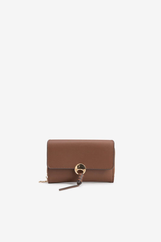 Cartera Marrón Detalle Dorado