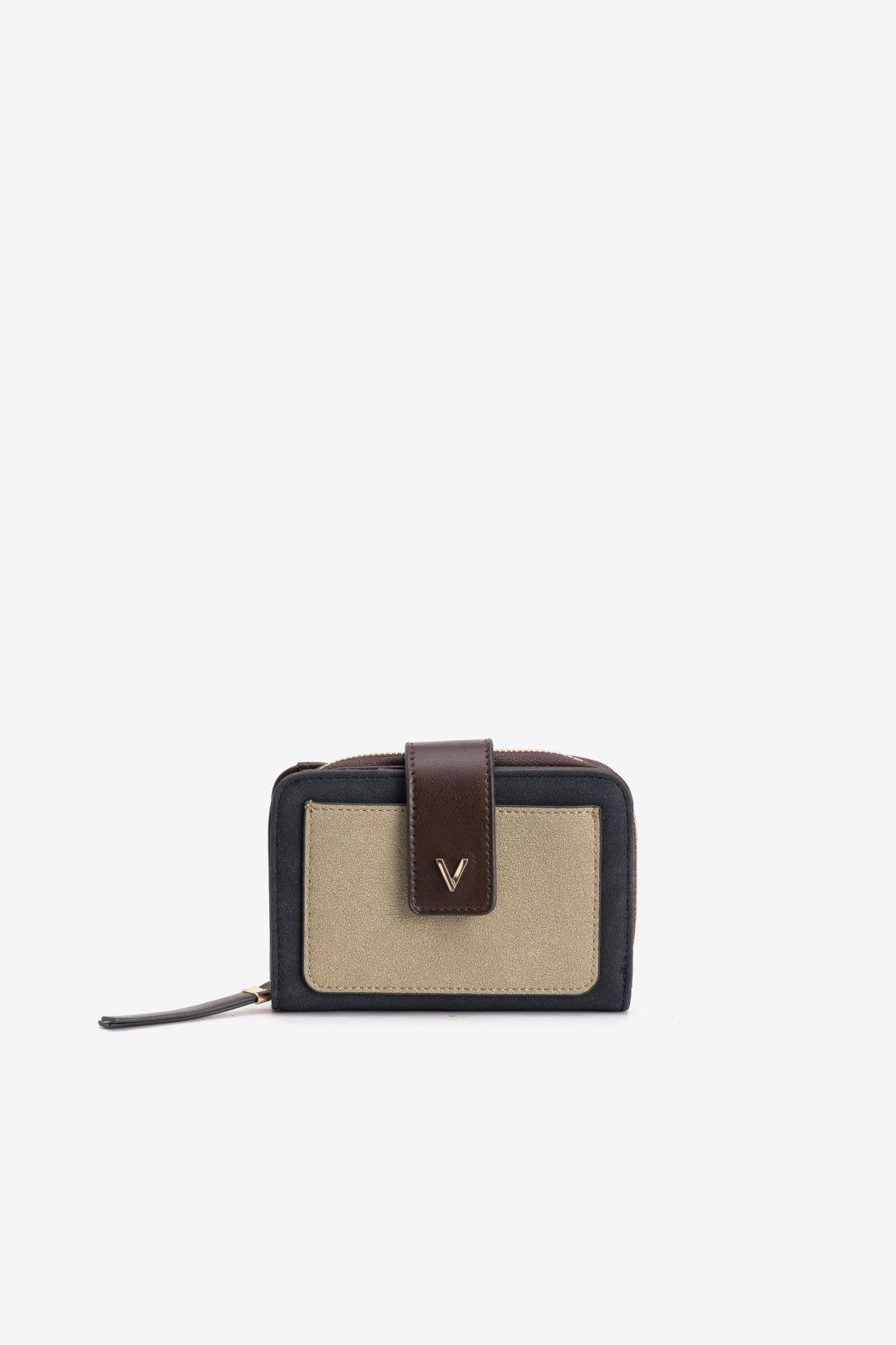 Cartera Nobuk Azul Marino y Marrón