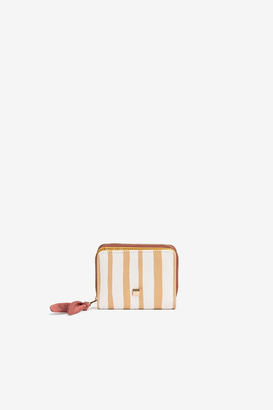 Cartera Rayas Mostaza y Blanca