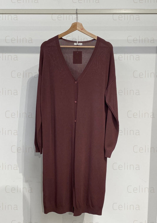 Chaqueta Punto Larga Vino