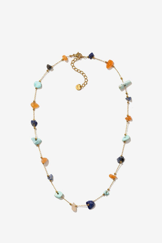Colgante Acero Inoxidable Piedras Multicolor