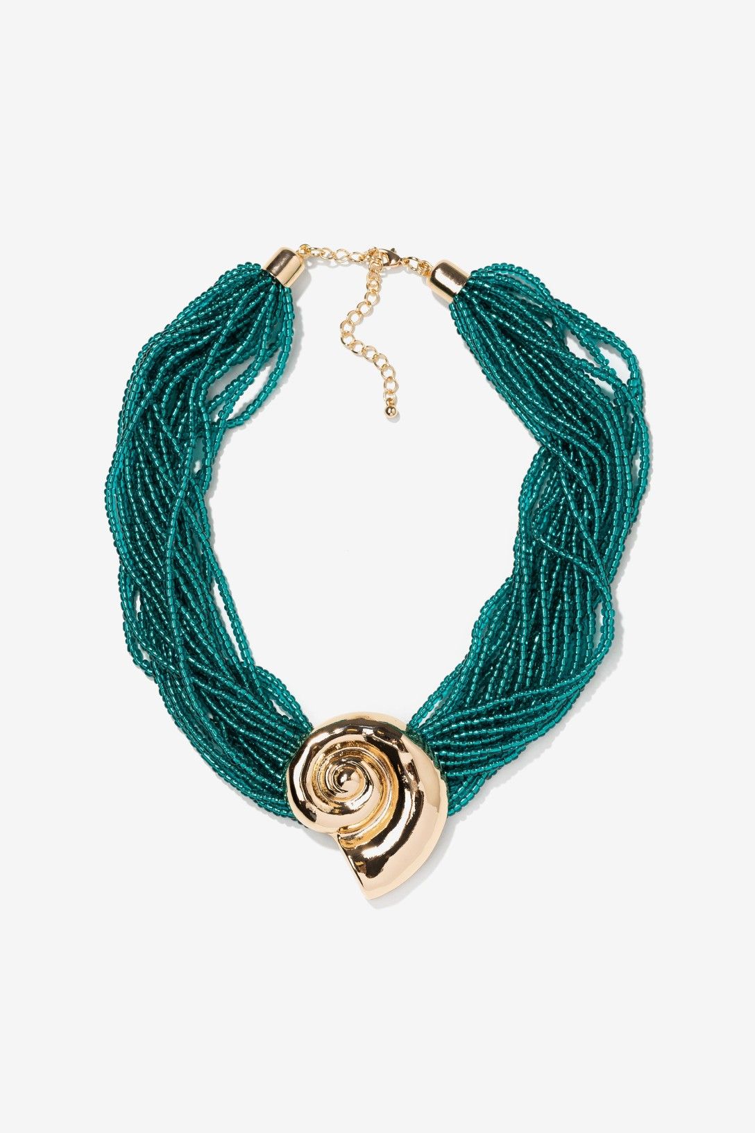 Collar Azul Caracola Oro