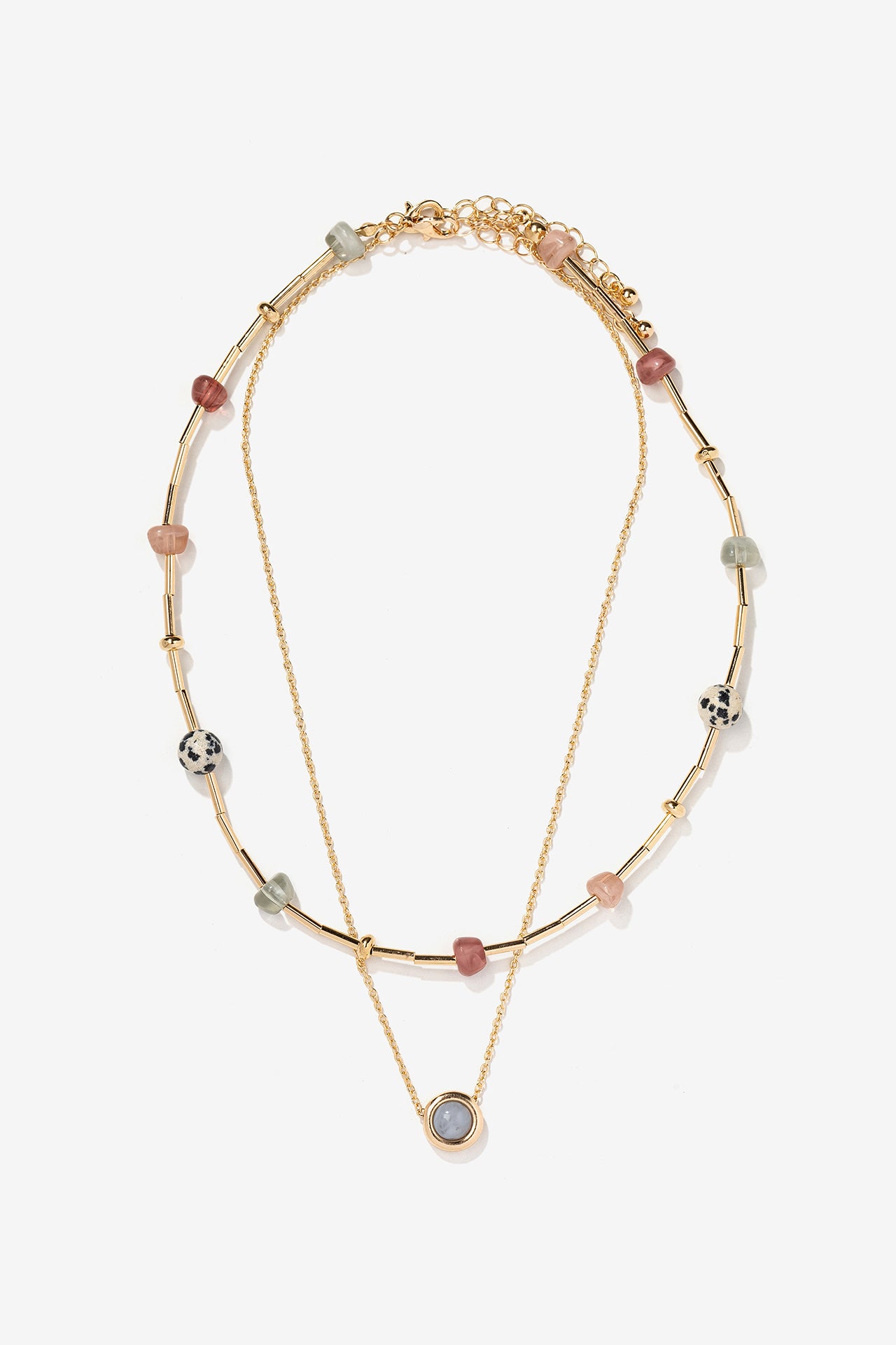 Collar Doble Cadena Multicolor