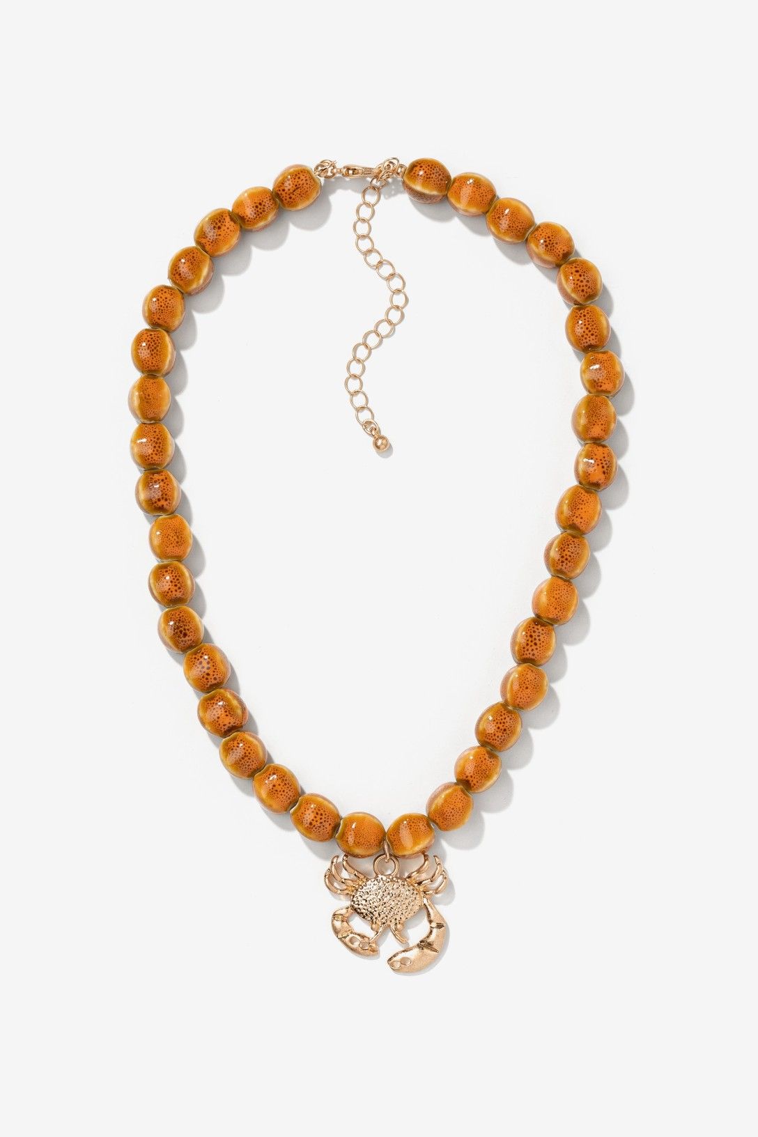 Collar Fino Bolas Naranjas Pez