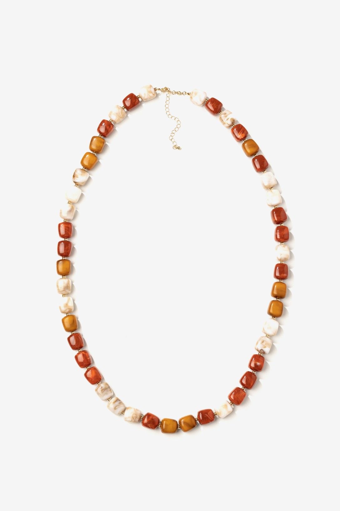 Collar Largo Piedras Maxi Multicolor Teja