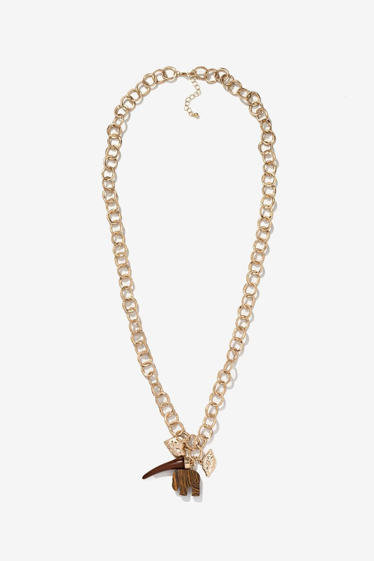 Collar Maxi Largo Elefante Marrón