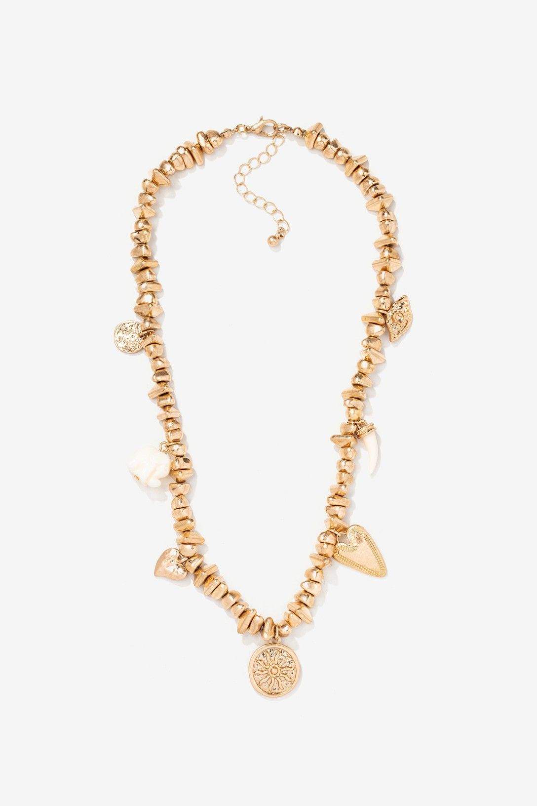 Collar Piedritas Doradas Elefante Crudo