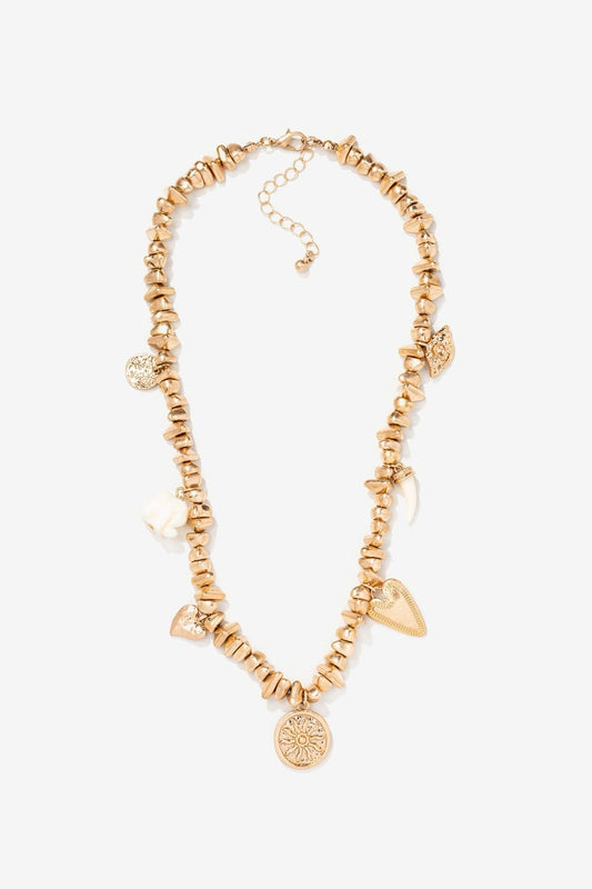 Collar Piedritas Doradas Elefante Crudo