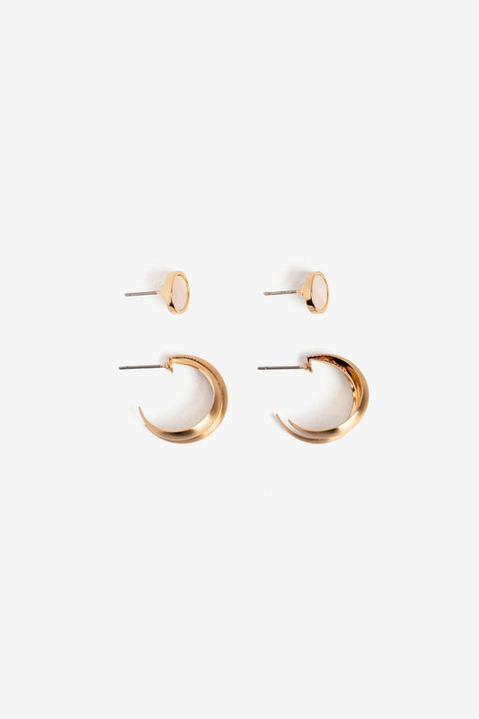 Conjunto Pendientes Piedra Blanca