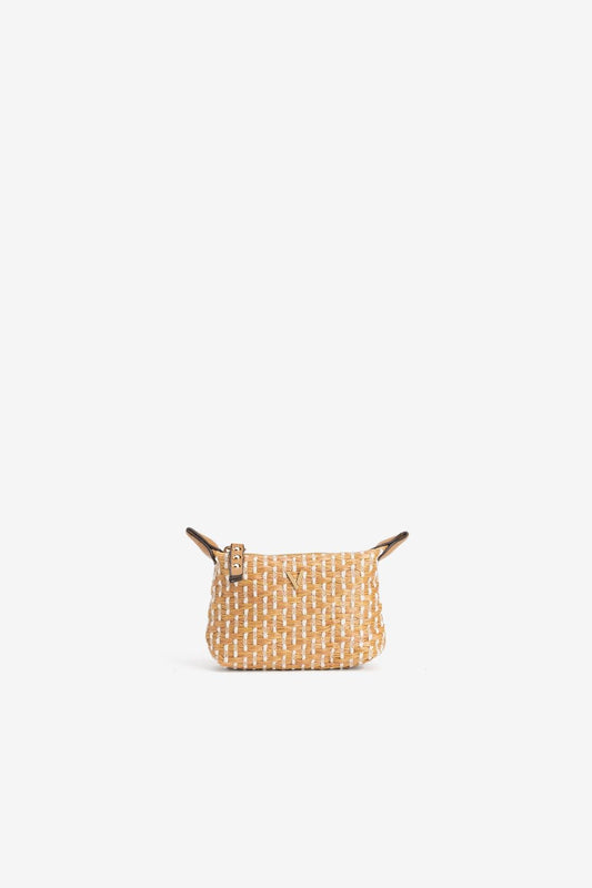 Mini Monedero Rafia Amarillo