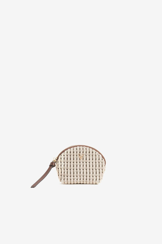 Mini Monedero Rafia Blanco Roto