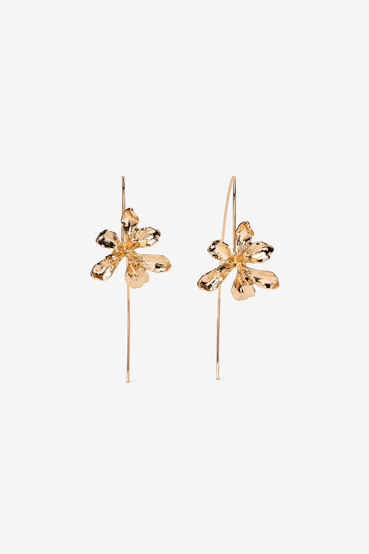 Pendientes Cierre Curvado Flor