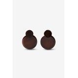 Pendientes Doble Circulo Marrón Oscuro