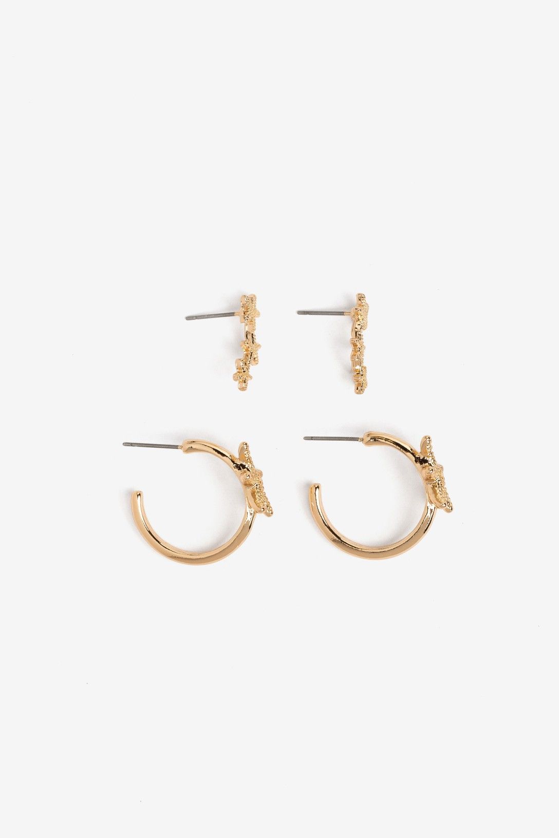 Pendientes Doble Estrella De Mar Dorada