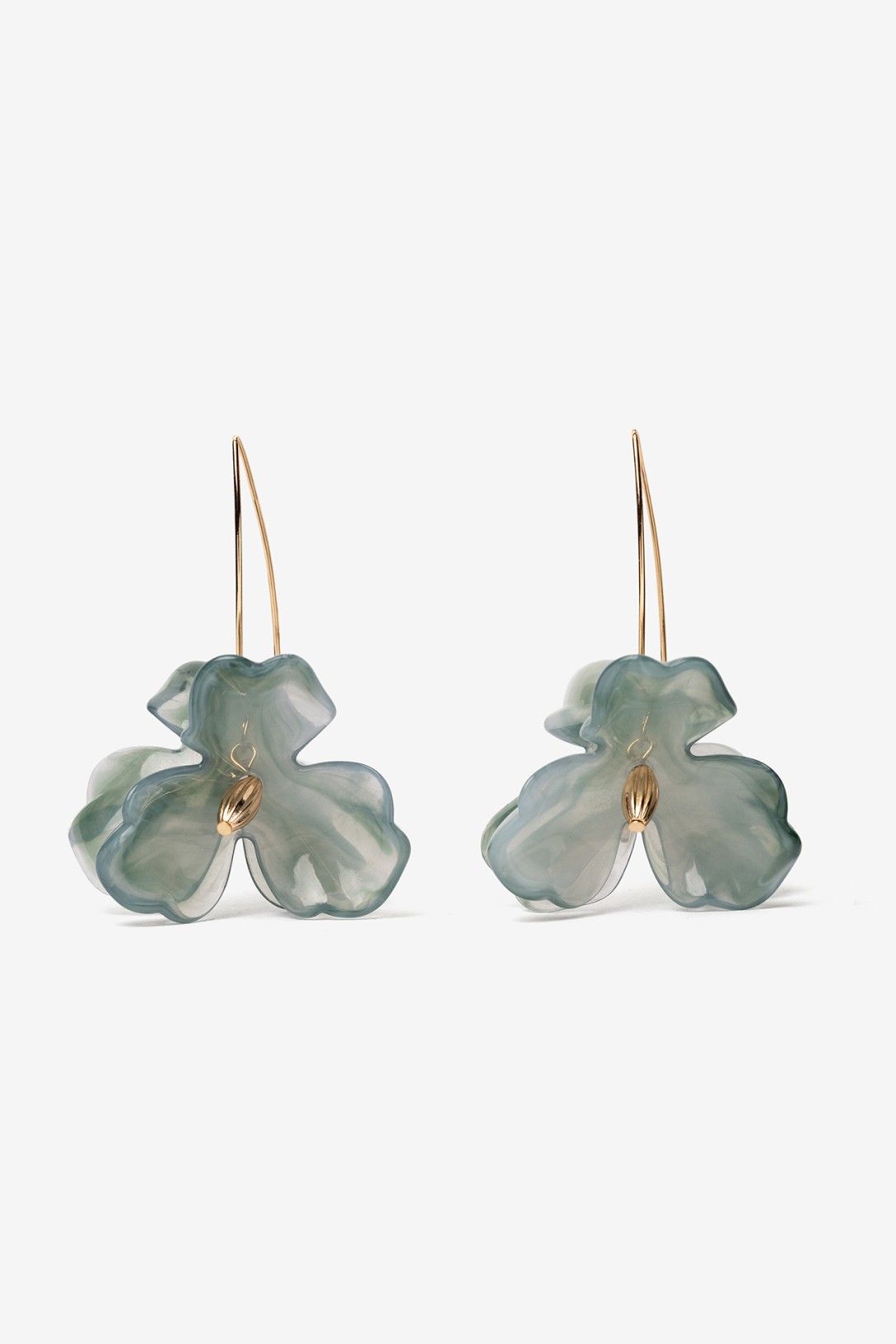 Pendientes Flor Grande Azul Verdoso