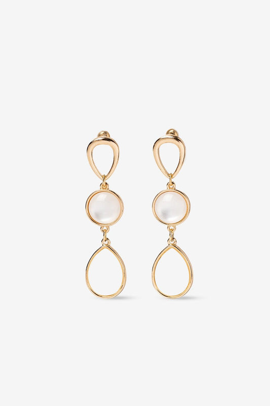 Pendientes Largos Gota Piedra Blanca