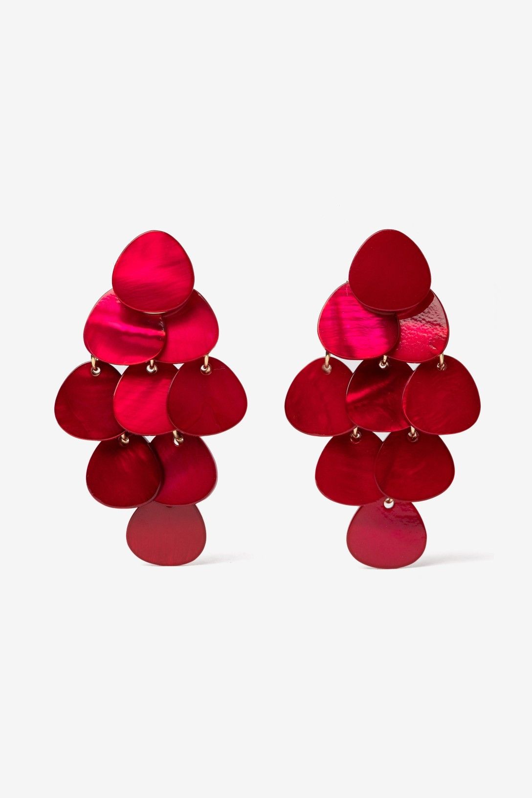 Pendientes Largos Piezas Redondas Granates