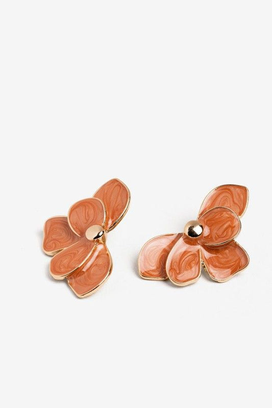 Pendientes Media Flor Naranja