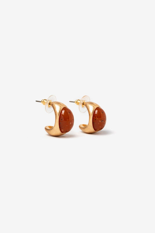 Pendientes Mini Piedra Naranja