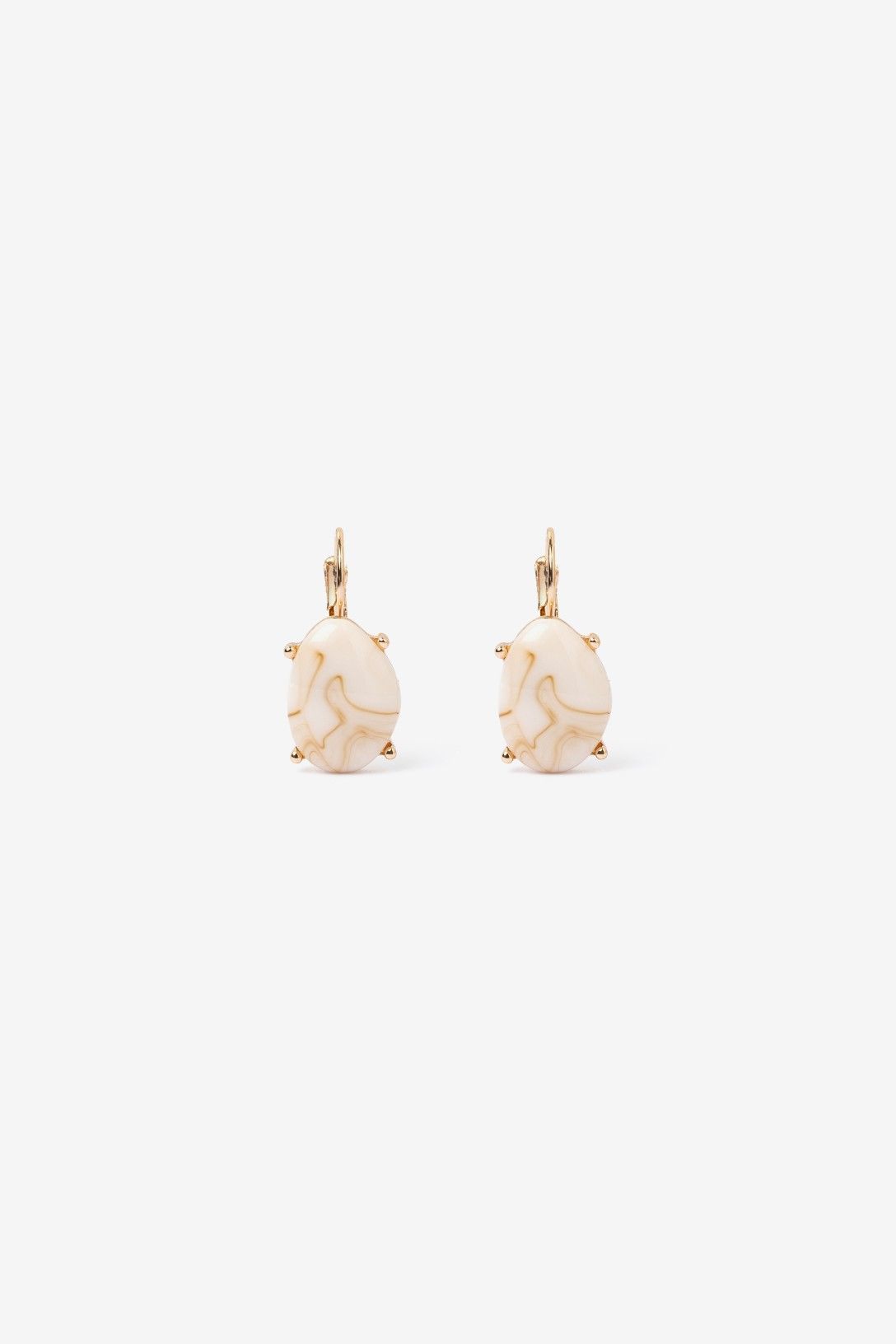 Pendientes Piedra Beige Marmoleada
