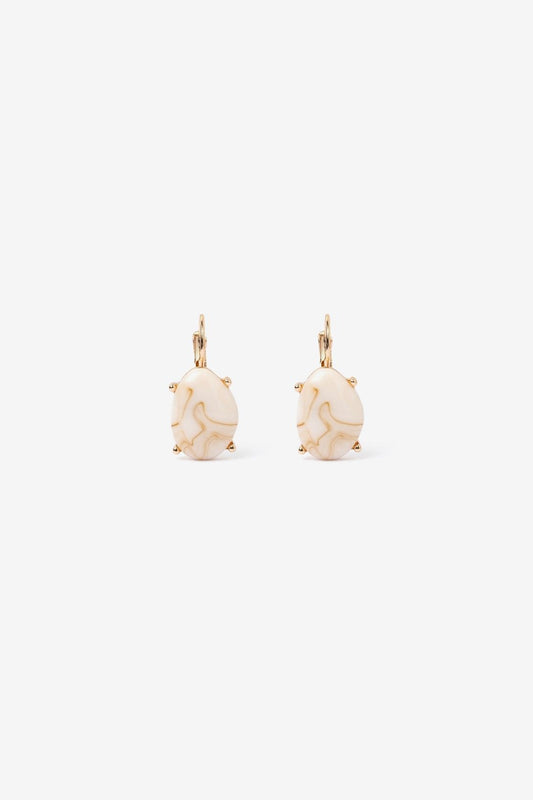 Pendientes Piedra Beige Marmoleada