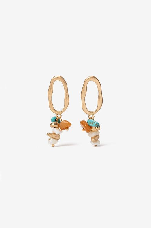 Pendientes Safari Multicolor Naranja y Azul