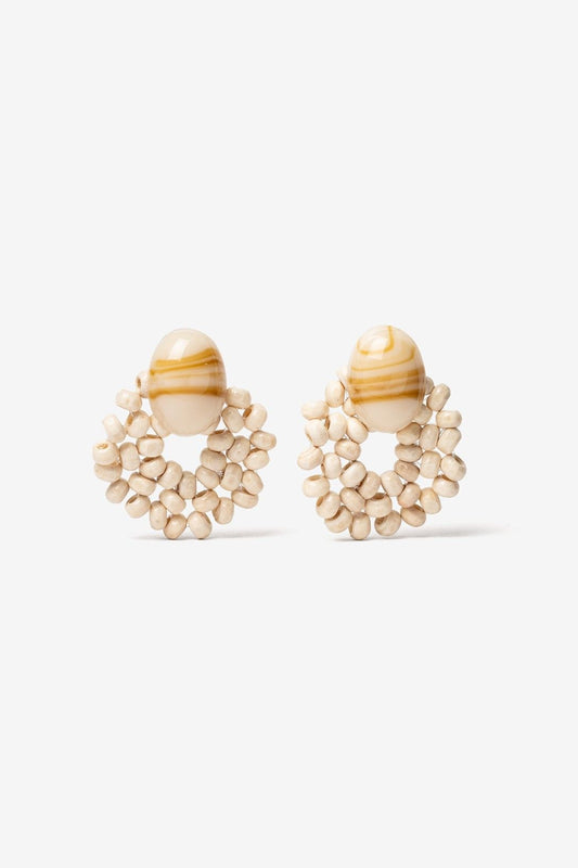 Pendientes Safari Piedritas Blancas