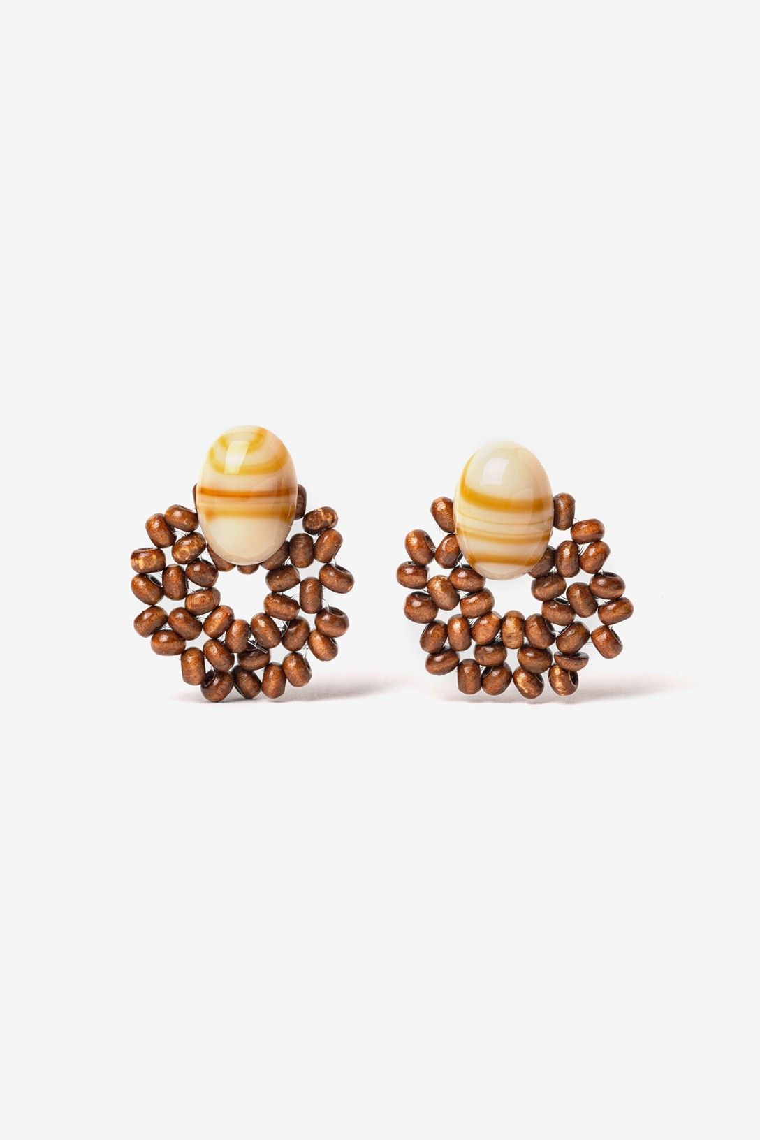 Pendientes Safari Piedritas Marrones
