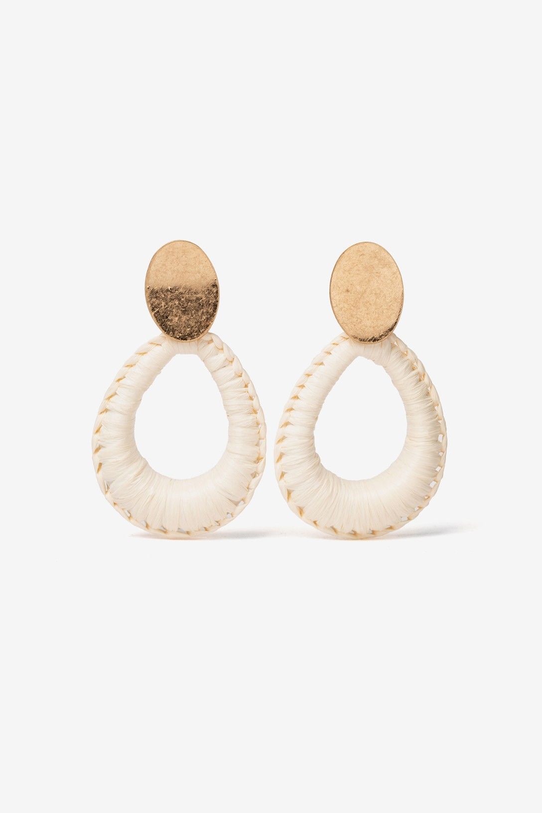 Pendientes Safari Rafia Blancos