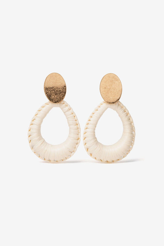 Pendientes Safari Rafia Blancos