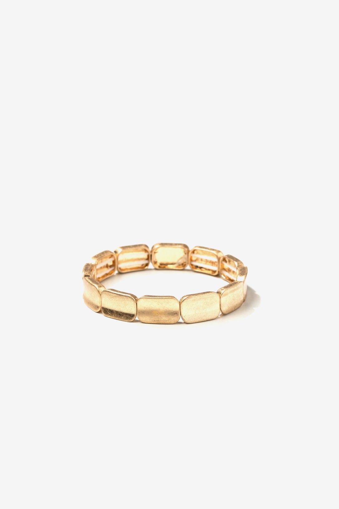 Pulsera Elástico Dorada Cuadrados