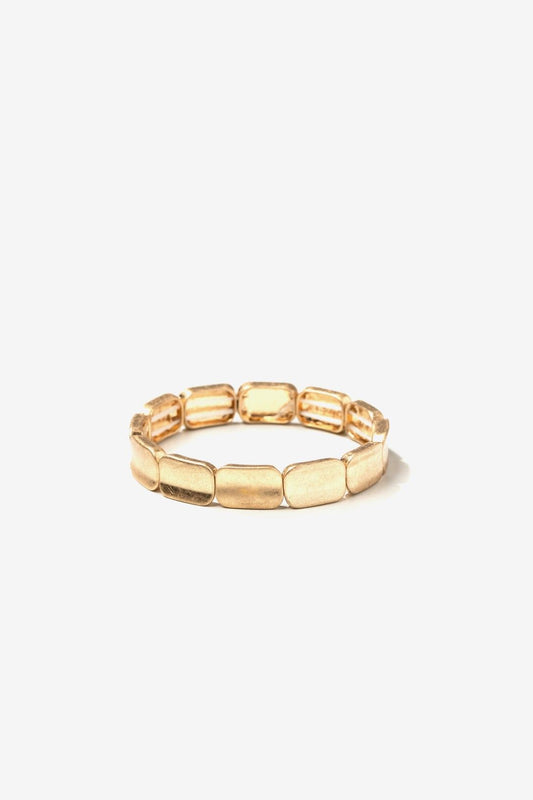 Pulsera Elástico Dorada Cuadrados