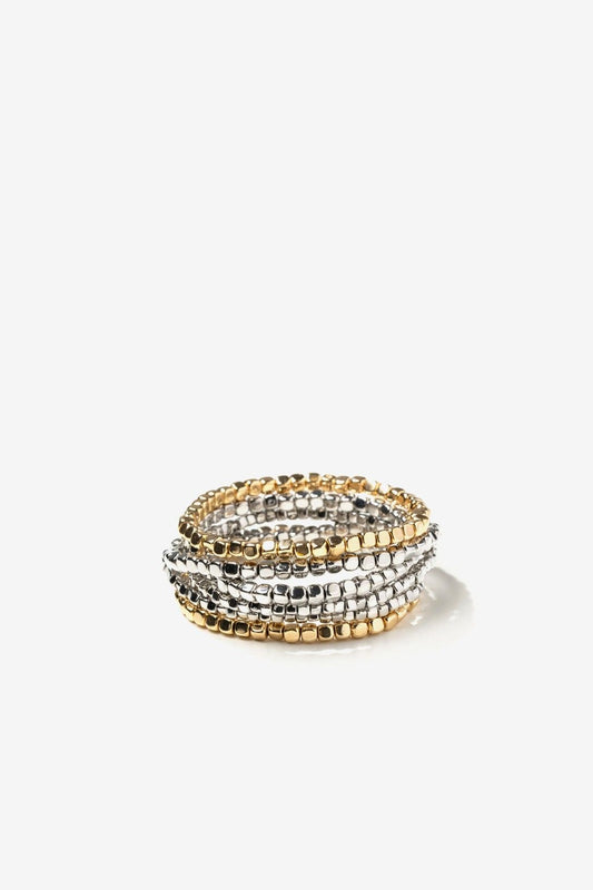 Pulseras Finas Conjunto Dorado y Plateado