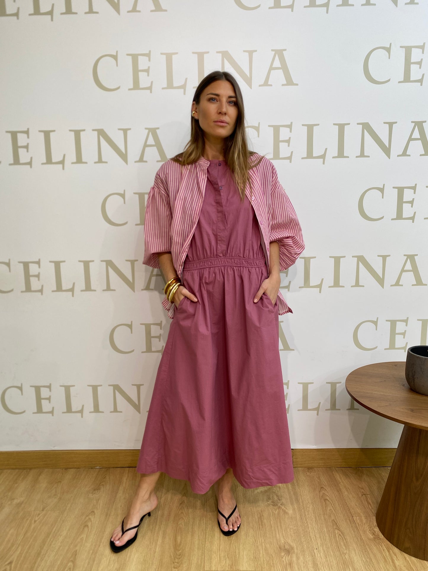 Vestido Algodón Rosa Celina