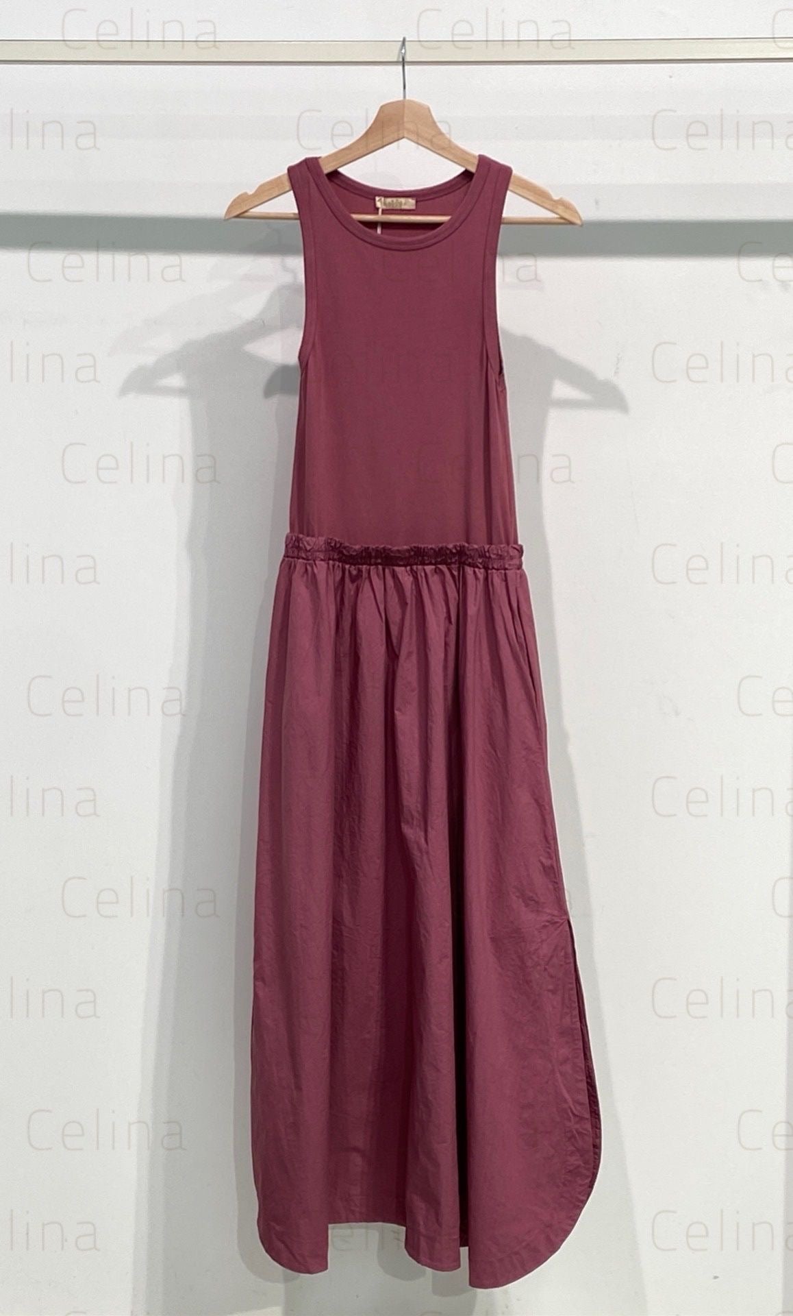 Vestido Largo Sin Mangas Rosa