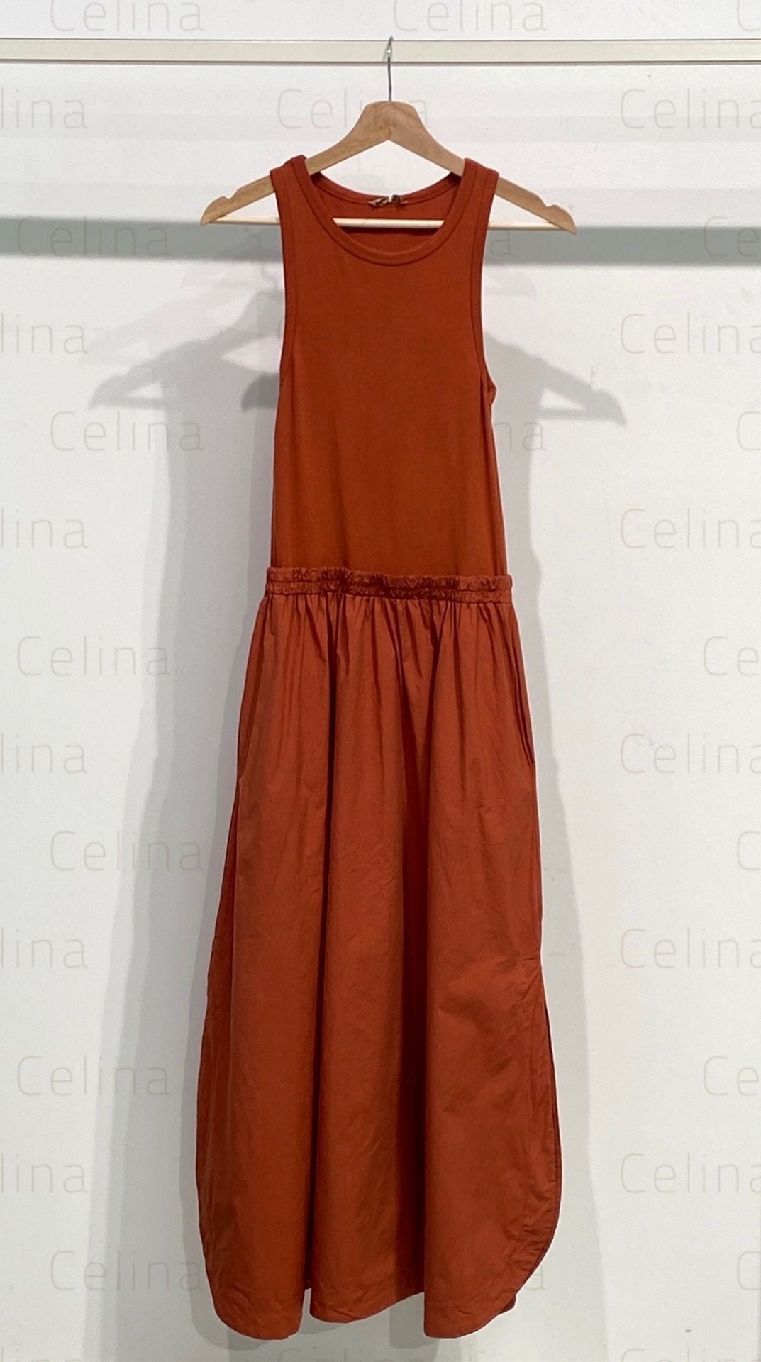 Vestido Largo Sin Mangas Teja