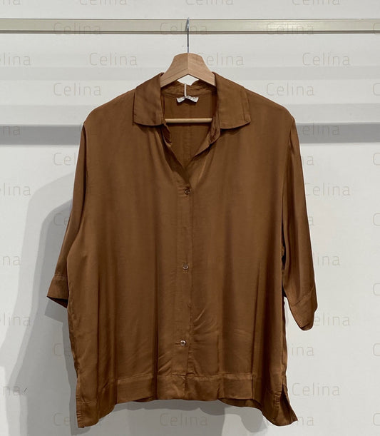 Camisa Satinada Tabaco