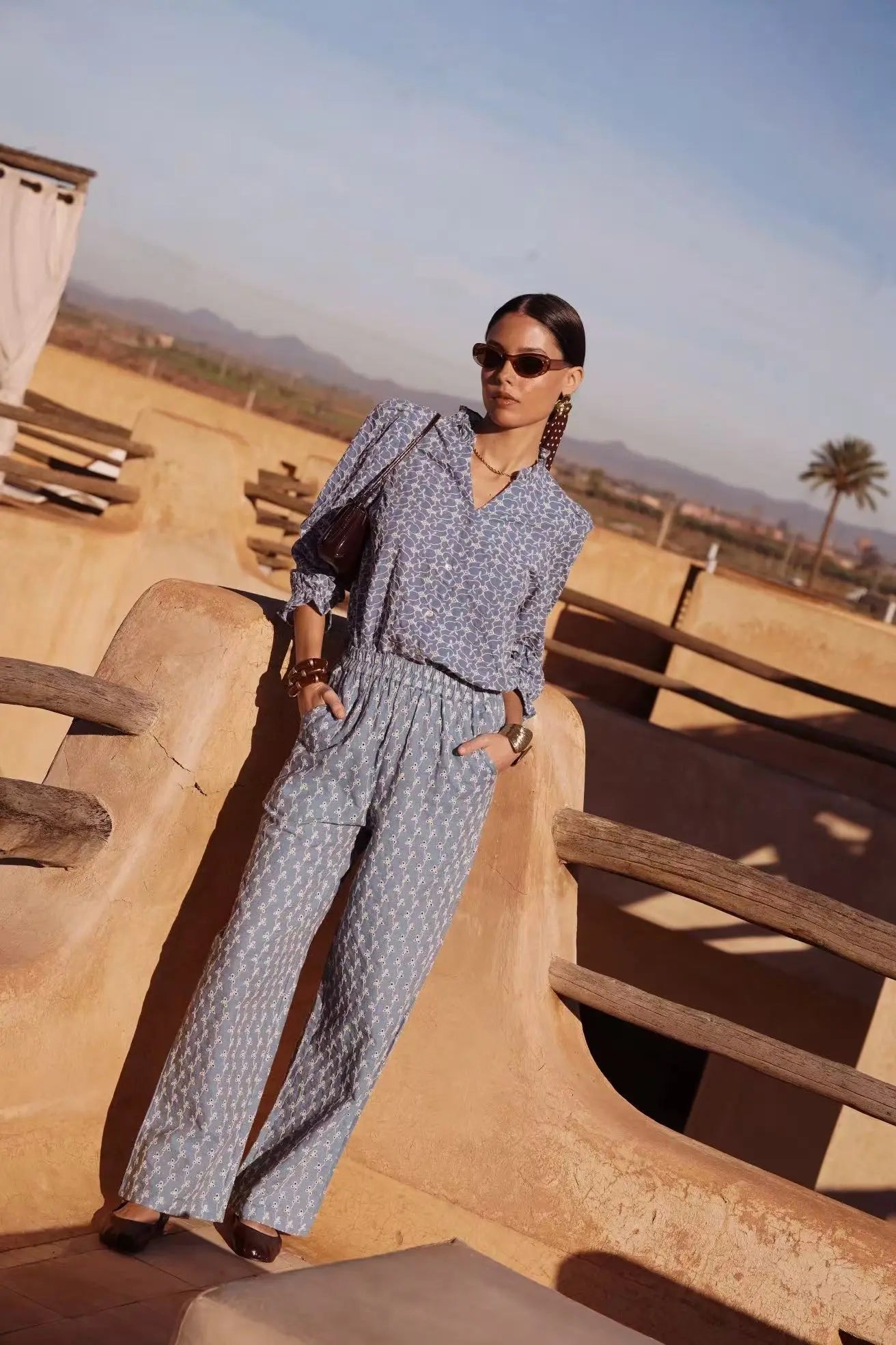 Pantalón Fluido Estampado Bohemio