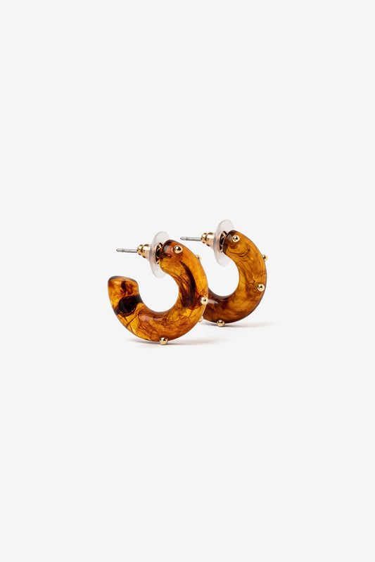 Pendientes Aro Ámbar Tachas