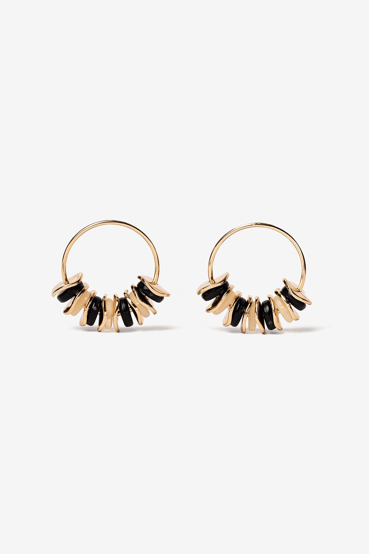 Pendientes Aro Con Charms Negro