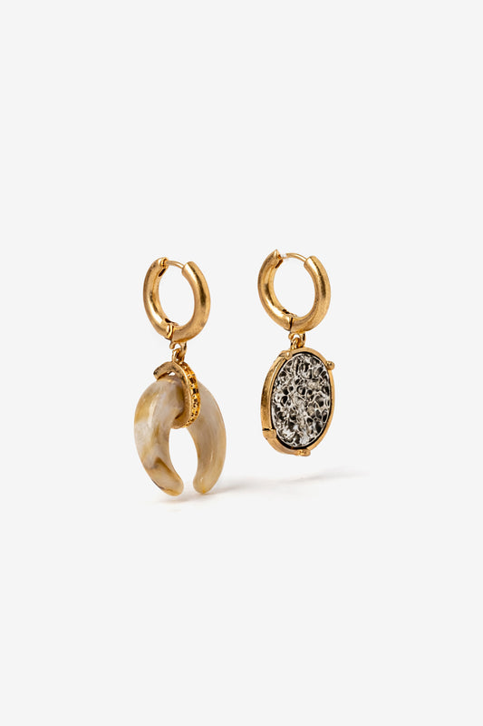 Pendientes Aro Dorado Colgantes Mixtos